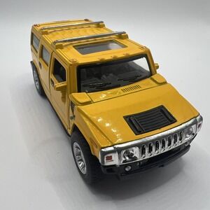 Kinsmart 2008 HUMMER H2 SUV Yellow Die Cast Car Metal 1:40 5" Toy Vehicle